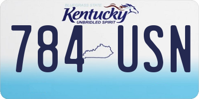KY license plate 784USN