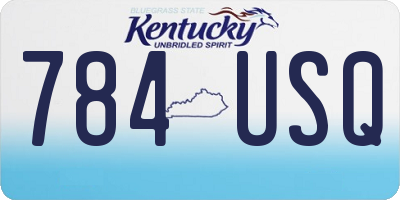 KY license plate 784USQ