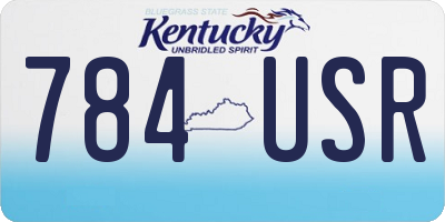 KY license plate 784USR