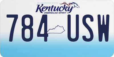 KY license plate 784USW