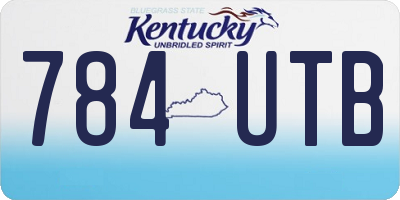 KY license plate 784UTB