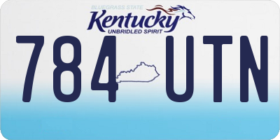 KY license plate 784UTN