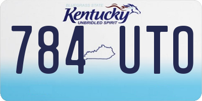 KY license plate 784UTO