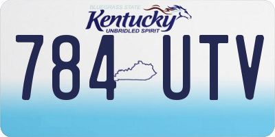 KY license plate 784UTV