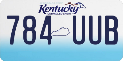 KY license plate 784UUB