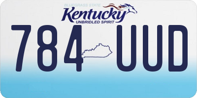 KY license plate 784UUD