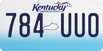 KY license plate 784UUO
