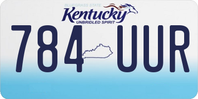 KY license plate 784UUR