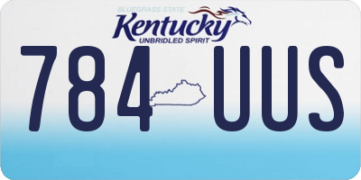 KY license plate 784UUS