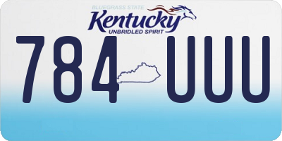 KY license plate 784UUU