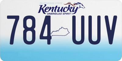 KY license plate 784UUV