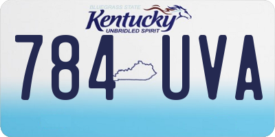 KY license plate 784UVA