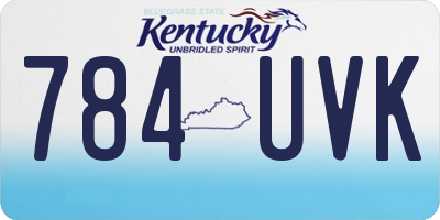 KY license plate 784UVK