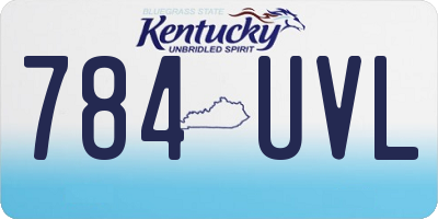 KY license plate 784UVL