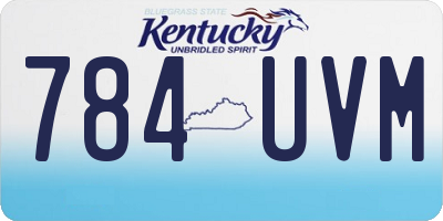KY license plate 784UVM