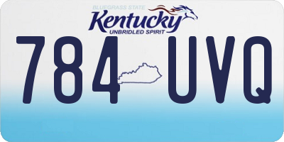 KY license plate 784UVQ