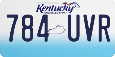 KY license plate 784UVR