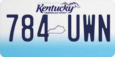KY license plate 784UWN
