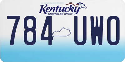 KY license plate 784UWO