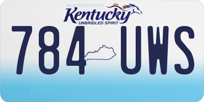 KY license plate 784UWS