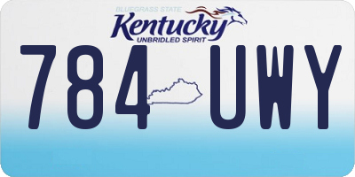 KY license plate 784UWY