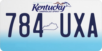 KY license plate 784UXA