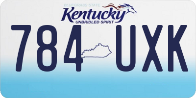 KY license plate 784UXK