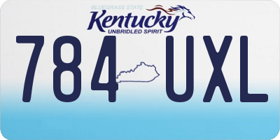 KY license plate 784UXL