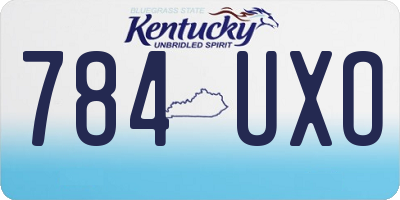 KY license plate 784UXO