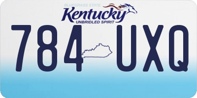KY license plate 784UXQ