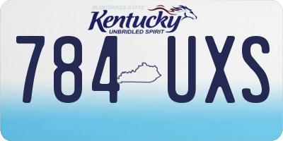 KY license plate 784UXS