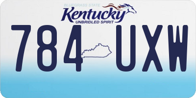 KY license plate 784UXW