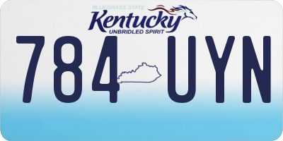 KY license plate 784UYN