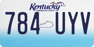 KY license plate 784UYV