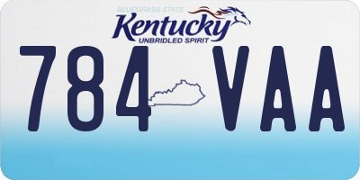 KY license plate 784VAA