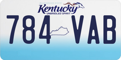 KY license plate 784VAB