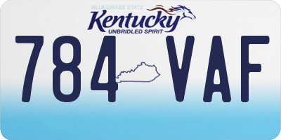 KY license plate 784VAF