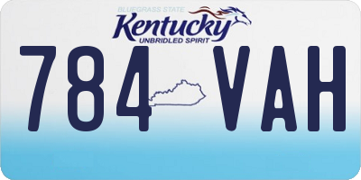 KY license plate 784VAH