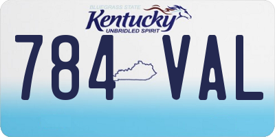 KY license plate 784VAL