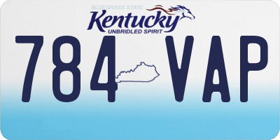 KY license plate 784VAP