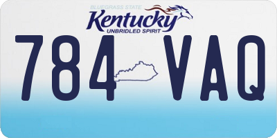 KY license plate 784VAQ