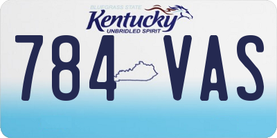KY license plate 784VAS