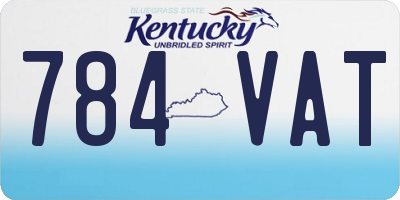 KY license plate 784VAT