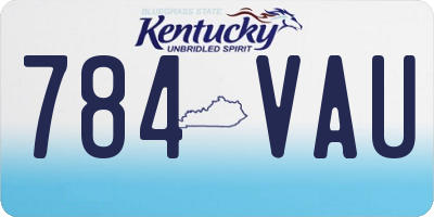 KY license plate 784VAU