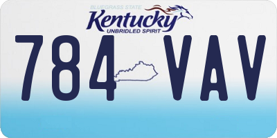 KY license plate 784VAV