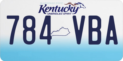 KY license plate 784VBA