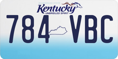 KY license plate 784VBC
