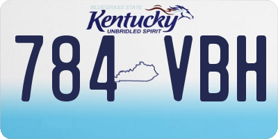 KY license plate 784VBH