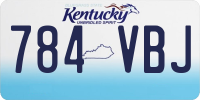 KY license plate 784VBJ