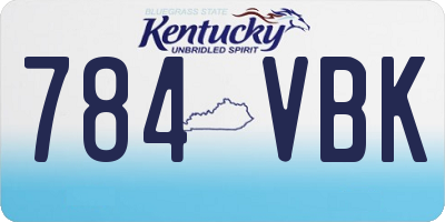 KY license plate 784VBK